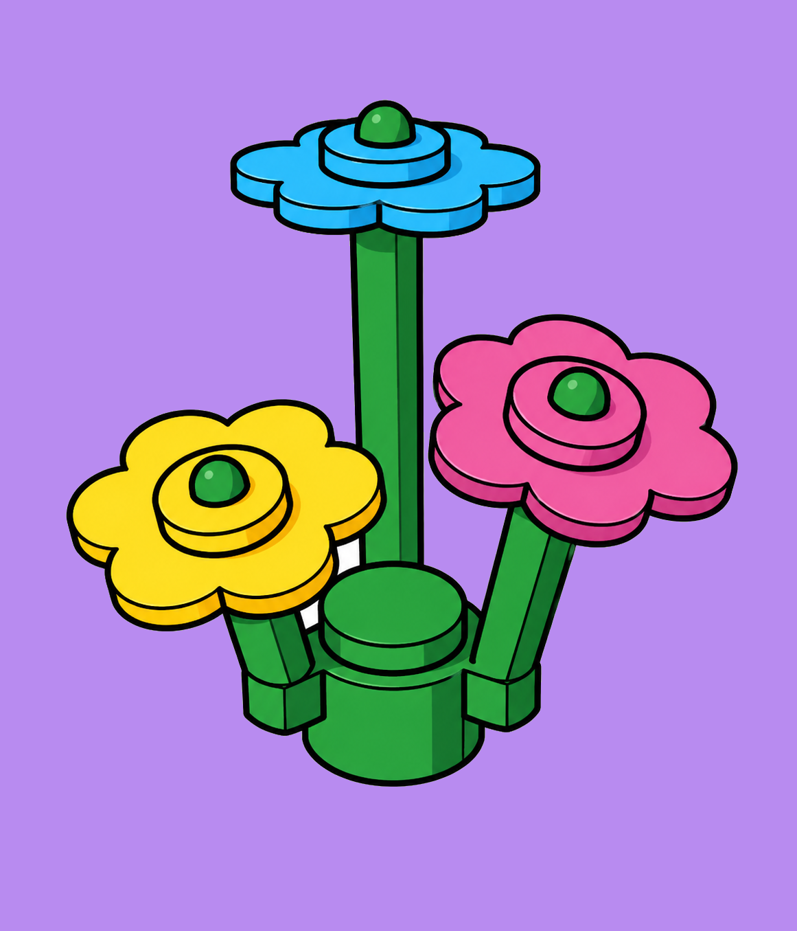 Colorful Lego flowers hiding near the bottom of the Goatcha events page